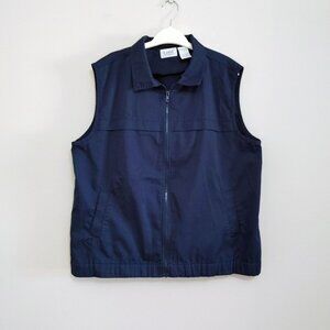Vintage  Tabi Sleeveless Full Zip Vest Womens Size XL Blue Polyester Blend